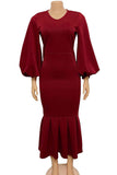 Elegant Solid Patchwork V Neck Evening Dress Dresses(4 Colors))