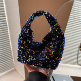 Casual Patchwork Sequins Chains Bags