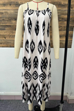 Casual Street Geometric Print U Neck Sling Dresses