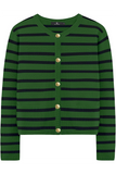 Casual Daily Stripe Buttons Weave O Neck Outerwear(8 Colors)