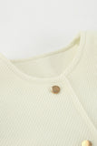 Casual Daily Solid Color Buttons O Neck Outerwear