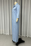 Casual Daily Solid Color Pocket Turndown Collar Loose Jumpsuits