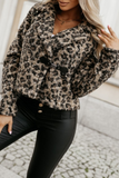 Casual Street Zebra Print Buttons Fluffy Contrast Turndown Collar Outerwear