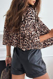 Casual Street Zebra Print Leopard Buttons Contrast Turn-back Collar Outerwear(3 Colors)