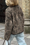 Casual Street Leopard Pocket Patchwork O Neck Outerwear(3 Colors)