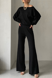 Casual Irregular Oblique Collar Long Sleeve Two Pieces(3 Colors)