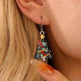 Daily Christmas Tree Hollow Out Rhinestone Decor Earrings(9 Colors)