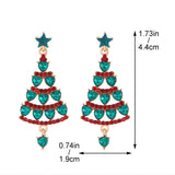 Daily Christmas Tree Hollow Out Rhinestone Decor Earrings(9 Colors)