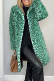 Casual Leopard Patchwork Fluffy Turndown Collar Outerwear(5 Colors)