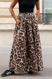 Casual Leopard Pocket Loose High Waist Type A Full Print Bottoms