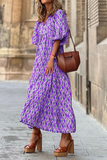 Casual Print Split Joint Straight Dresses(3 Colors)