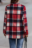 Fashion Plaid Patchwork Turndown Collar Outerwear(6 Colors)