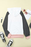 Fashion Color Block Contrast Mandarin Collar Hoodies