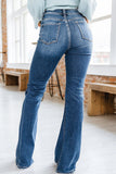 Jeans casual patchwork make old boot cut jeans