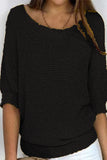 Casual Simplicity Solid O Neck Tops