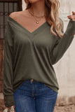 Sexy Simplicidade Sólida Botões V Neck Tops (8 cores)